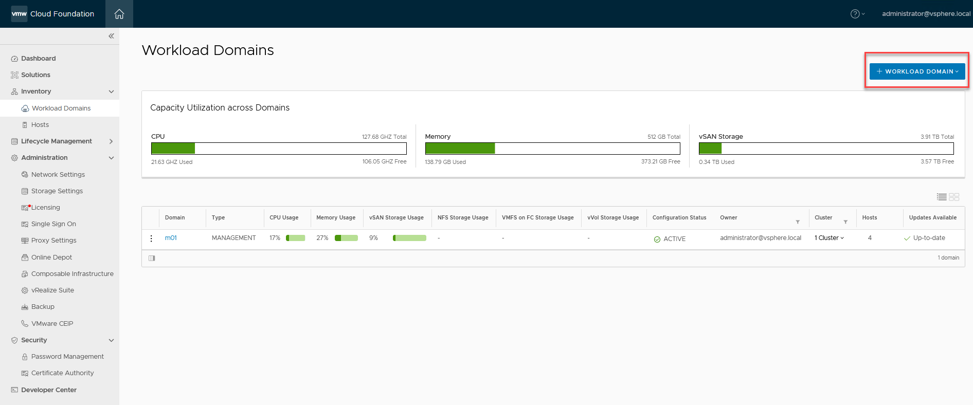 VCF on VCD: 2 – Workload Domain – My Software Defined DataCenter