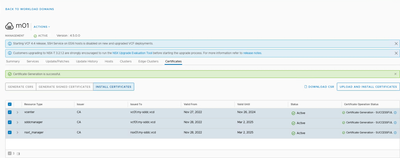 VCF on VCD: 2a – Certificates – My Software Defined DataCenter